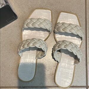 Dolce Vita Braided Strap Sandals - Cream